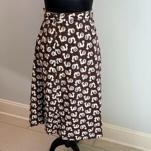 Farmhouse Style Chicken Polka Dot Print Reversible Wrap Midi Skirt